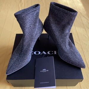 BARLEY WORN ….COACH WHITNEY LUREX BOOTIE Ankle Boots
